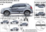 Ssangyong Korando od 2010 (F-30) - ochranné lišty dverí